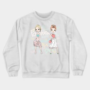 Two fashion girls Crewneck Sweatshirt